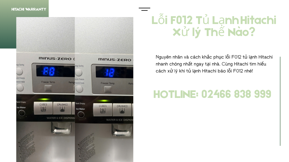 Hướng dẫn sửa lỗi F012 tủ lạnh Hitachi