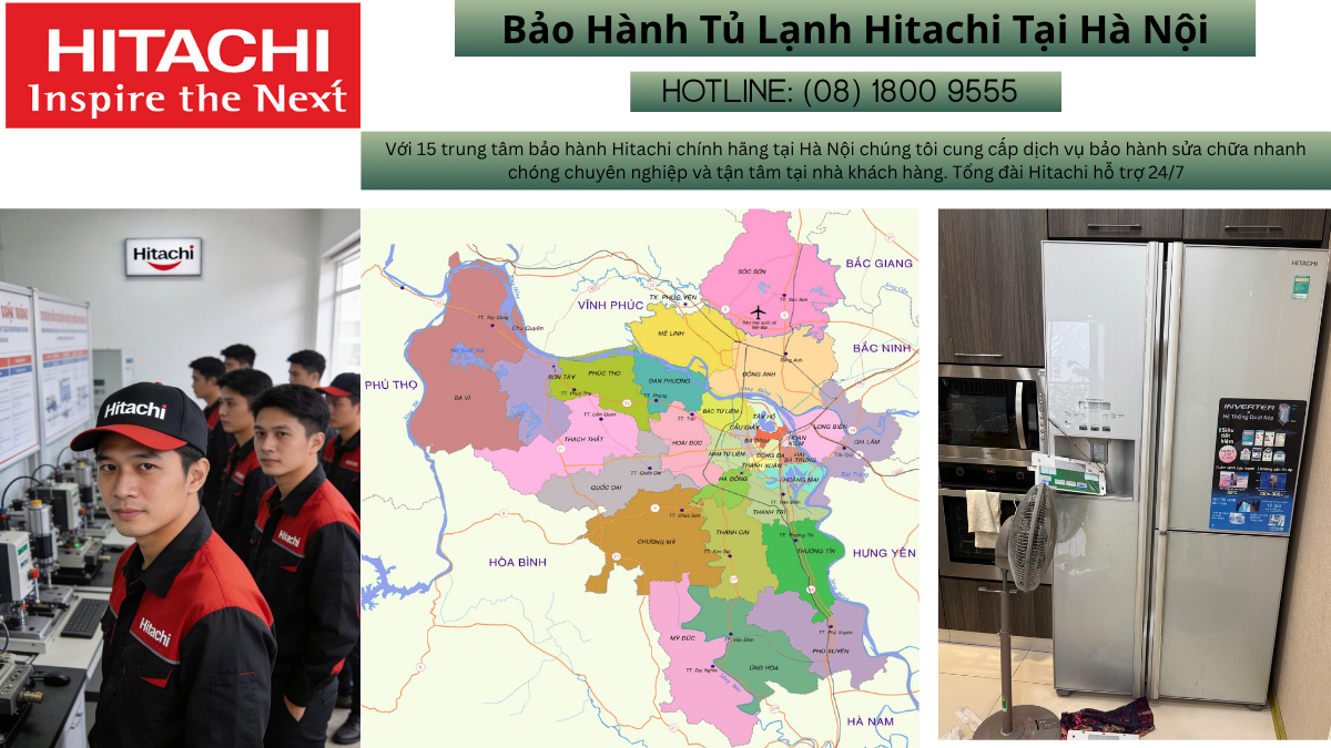 Sửa chữa tủ lạnh Hitachi chính hãng tại Hà Nội