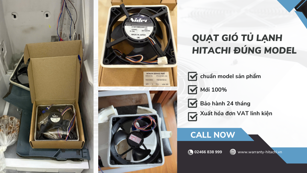 Giá thay quạt gió tủ lạnh Hitachi mới nhất