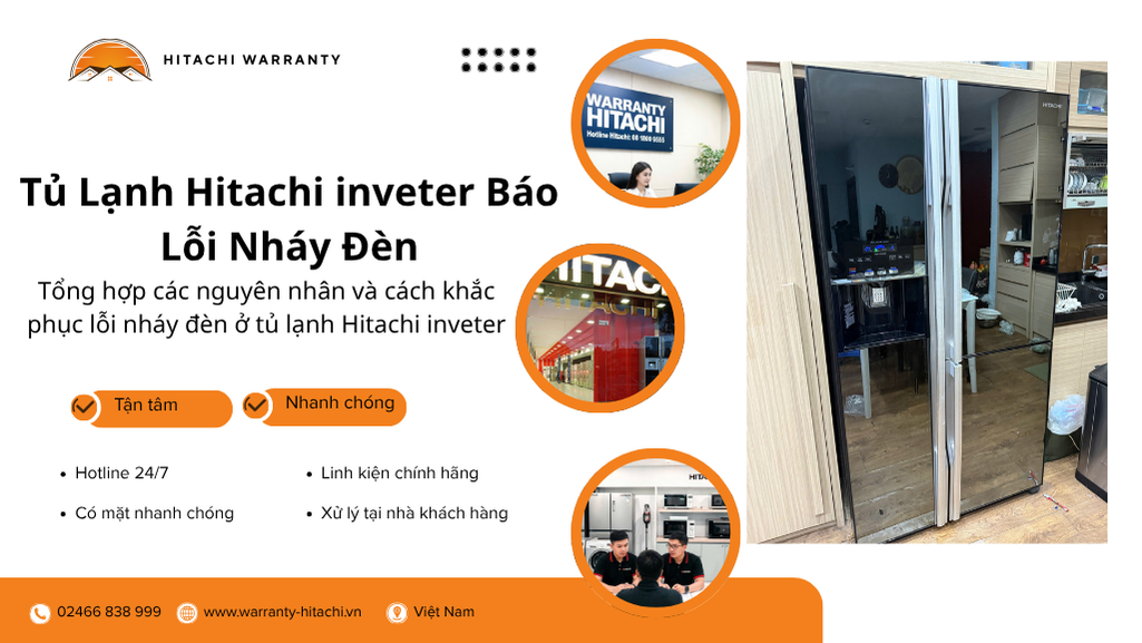 Cách sửa lỗi nháy đèn ở tủ lạnh Hitachi inveter
