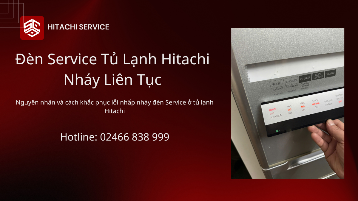 Tủ lạnh hitachi nháy đèn service liên tục