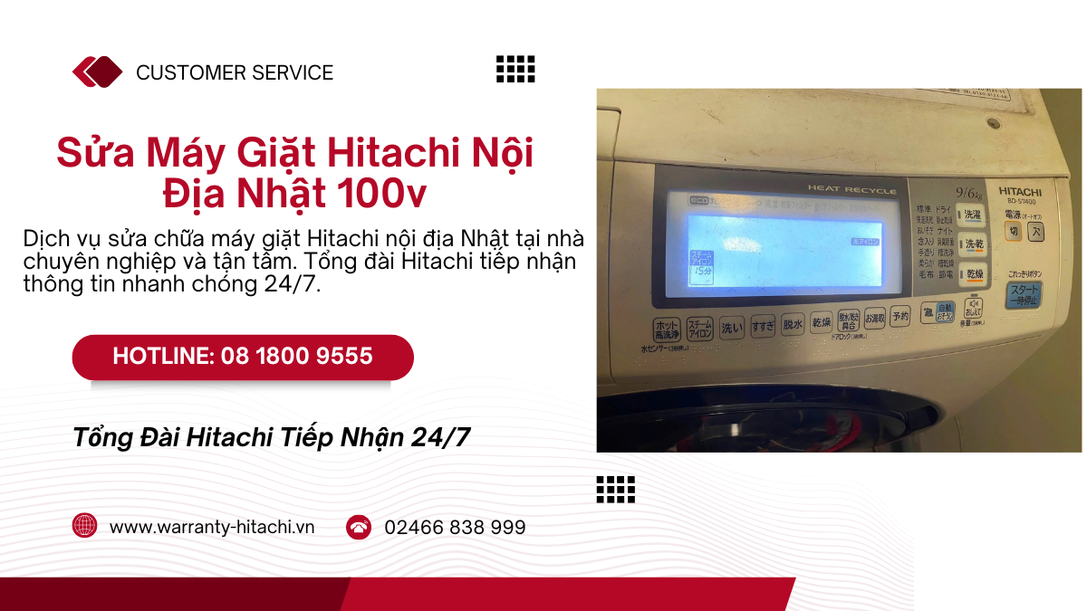 Trung tâm sửa chữa máy giặt Hitachi nội địa Nhật