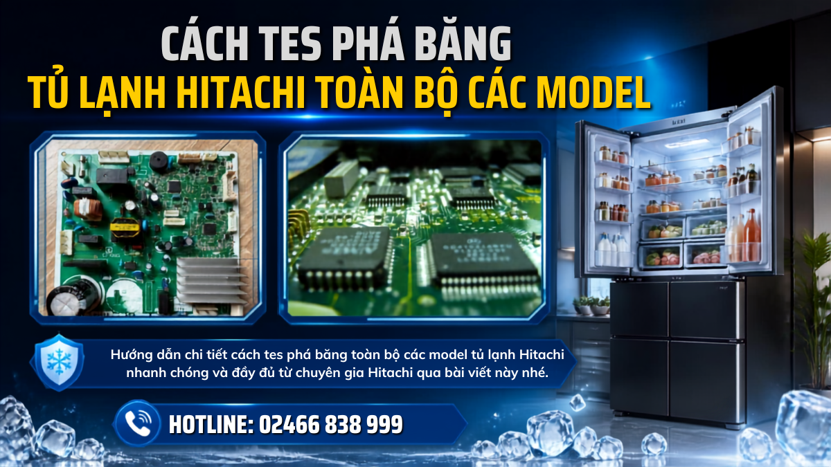 Tes phá băng tủ lạnh Hitachi thế nào